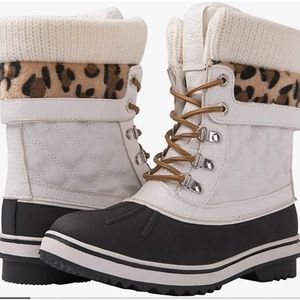 *NEW* Winter snow boots cream, black and leopard print